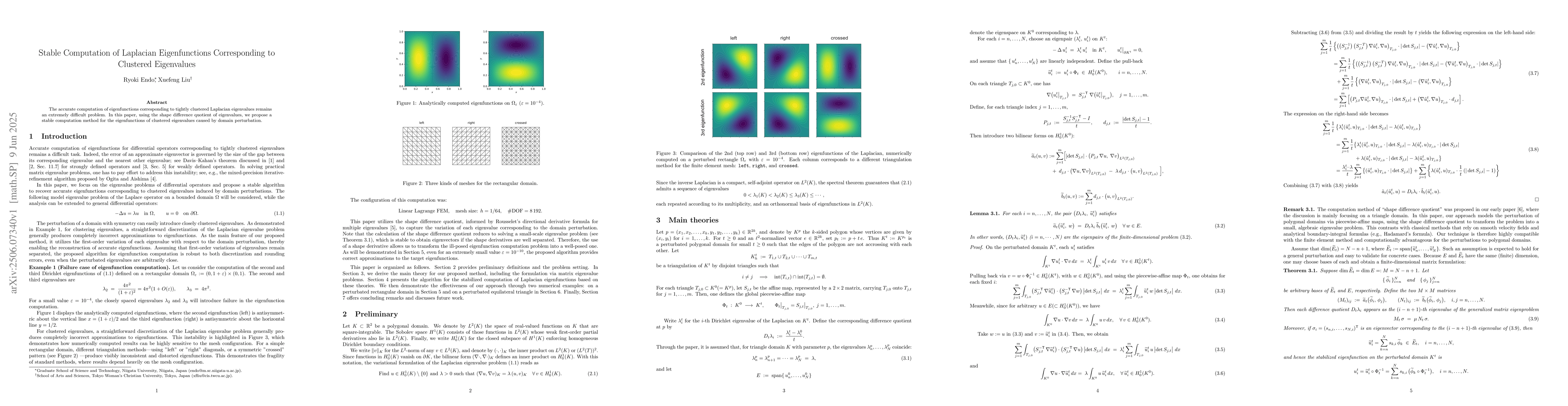 Thumbnail for Stable Computation of Laplacian Eigenfunctions Corresponding to
  Clustered Eigenvalues