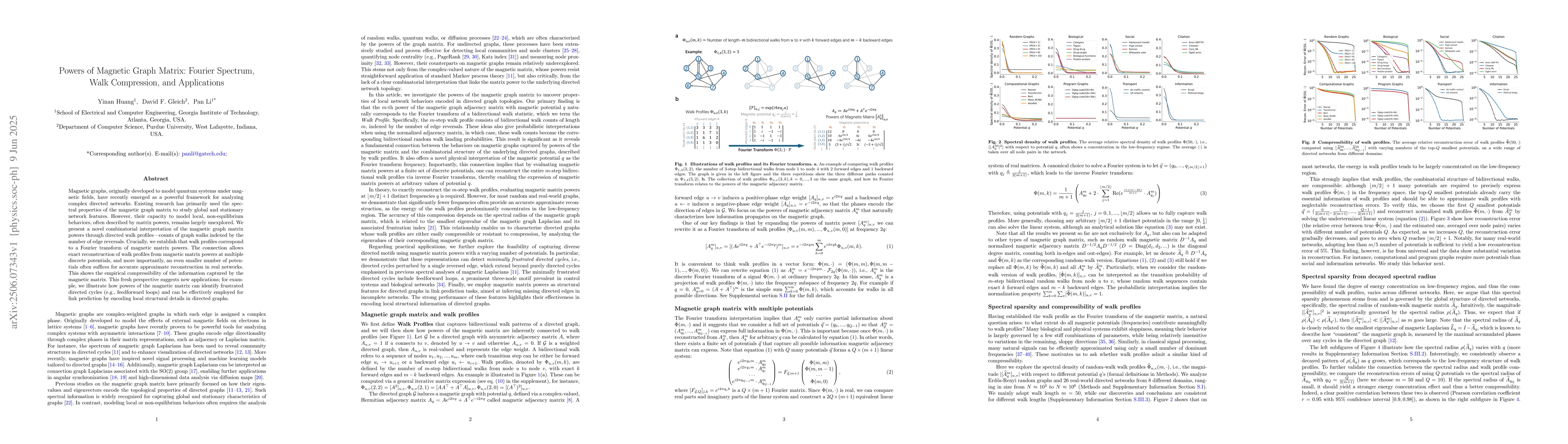 Thumbnail for Powers of Magnetic Graph Matrix: Fourier Spectrum, Walk Compression, and
  Applications