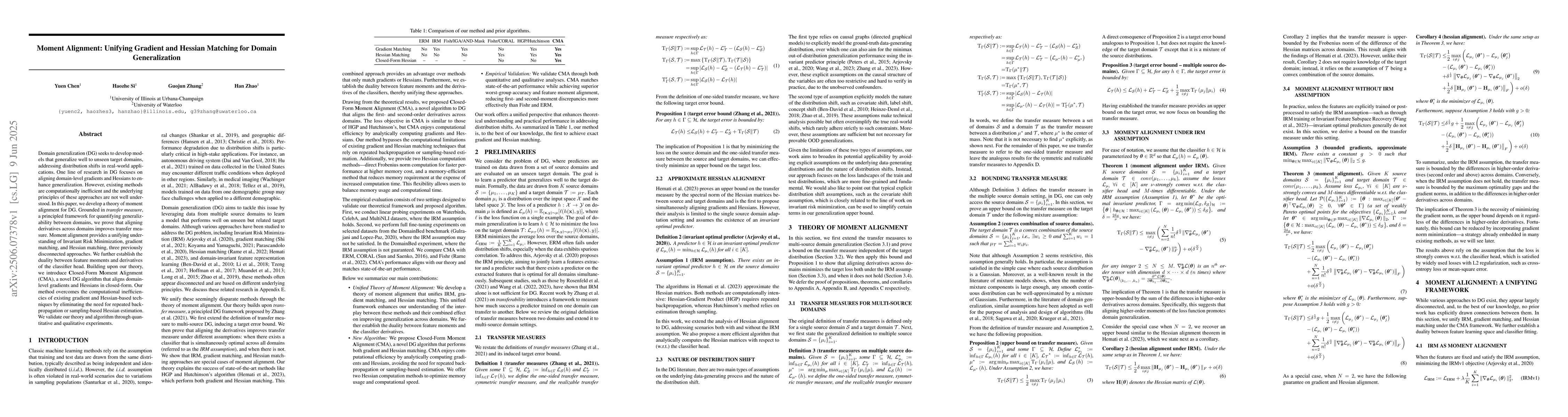 Thumbnail for Moment Alignment: Unifying Gradient and Hessian Matching for Domain
  Generalization