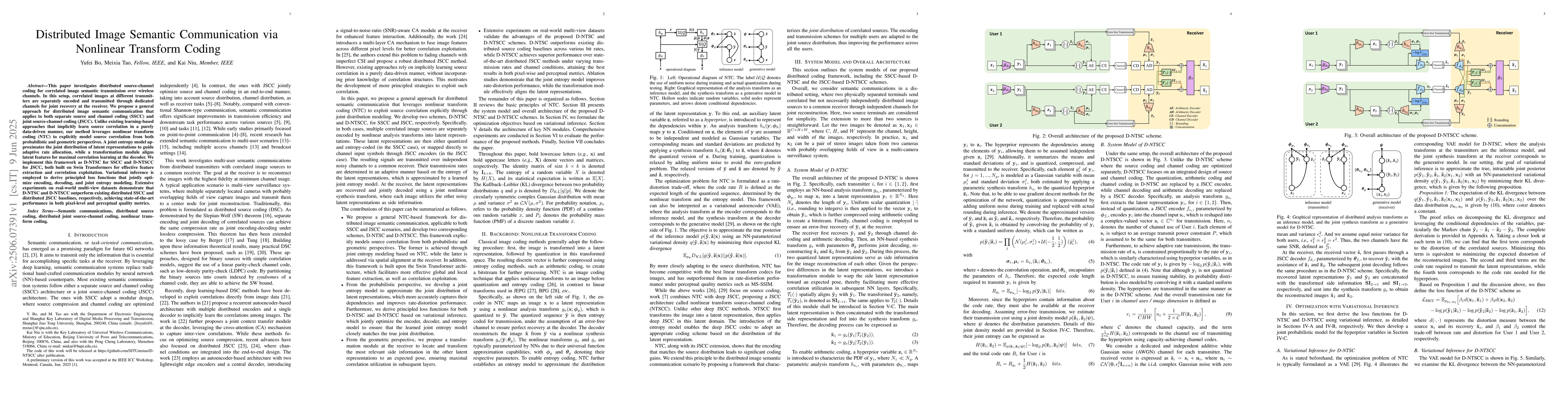 Thumbnail for Distributed Image Semantic Communication via Nonlinear Transform Coding