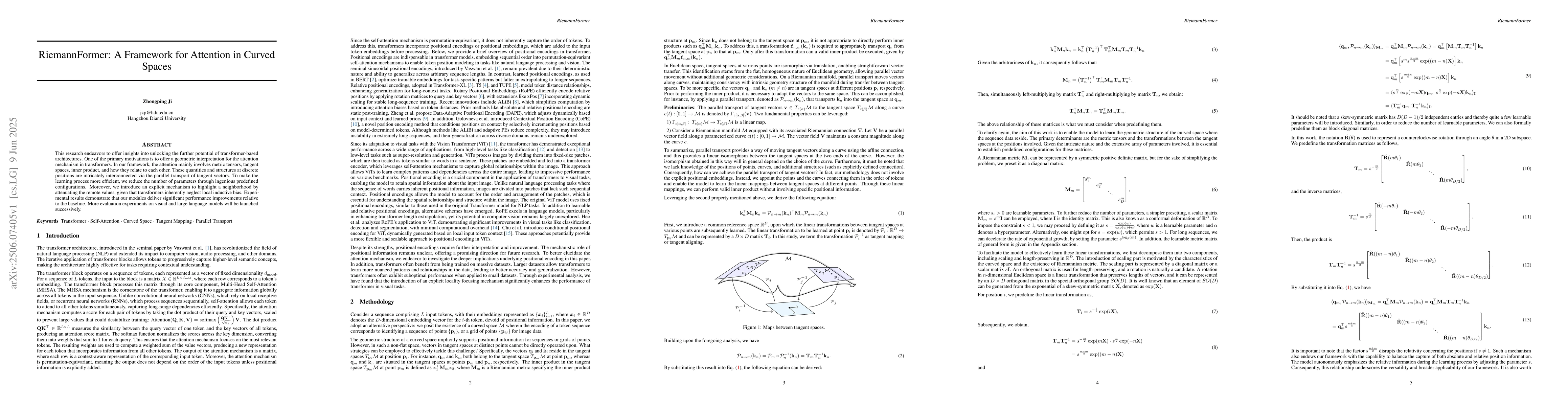 Thumbnail for RiemannFormer: A Framework for Attention in Curved Spaces