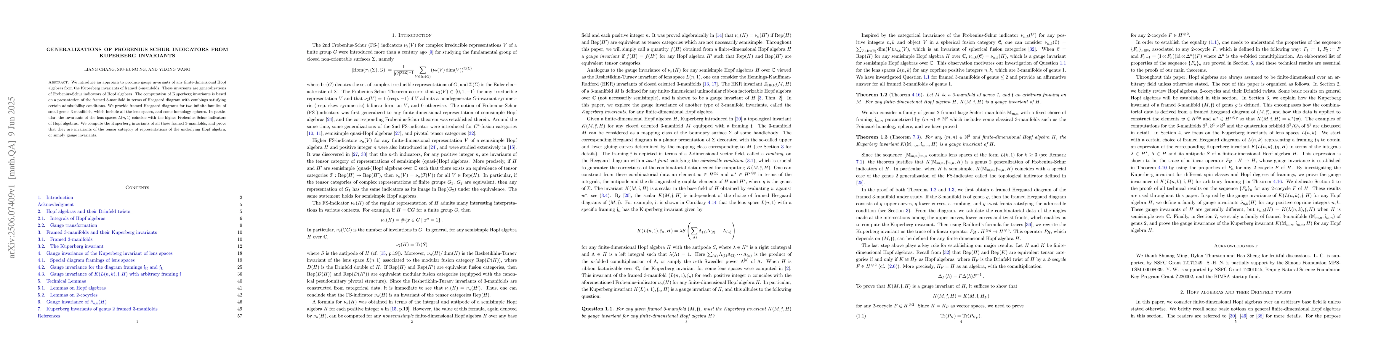 Thumbnail for Generalizations of Frobenius-Schur indicators from Kuperberg invariants