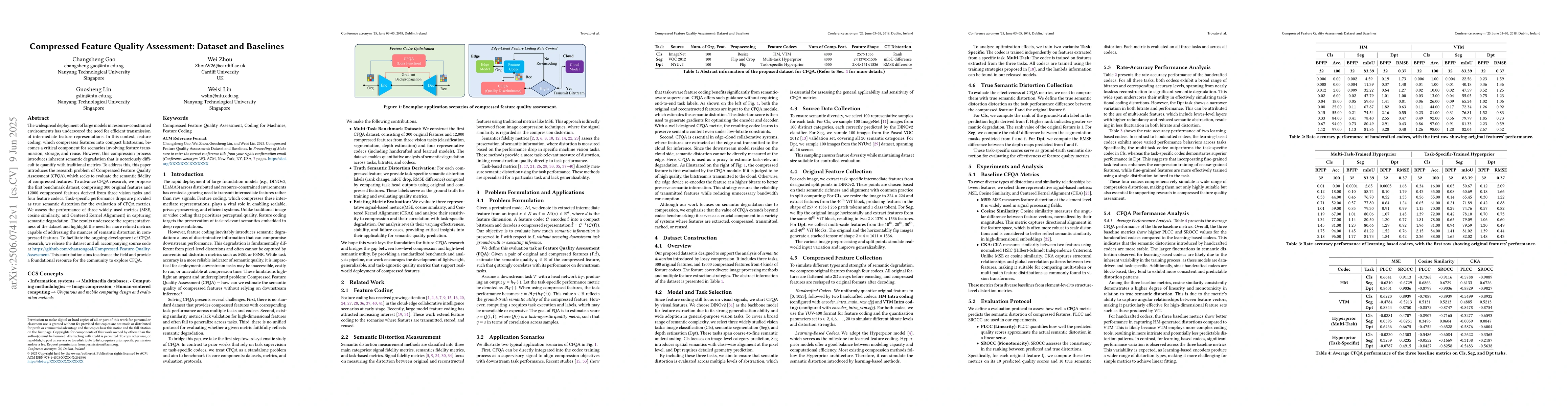 Thumbnail for Compressed Feature Quality Assessment: Dataset and Baselines