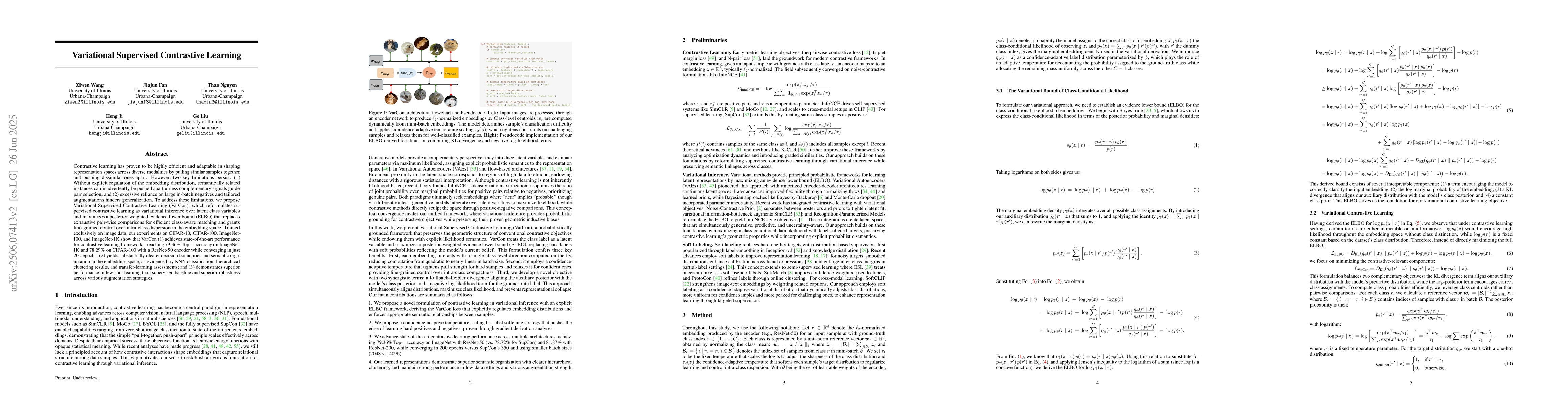 Thumbnail for Variational Supervised Contrastive Learning