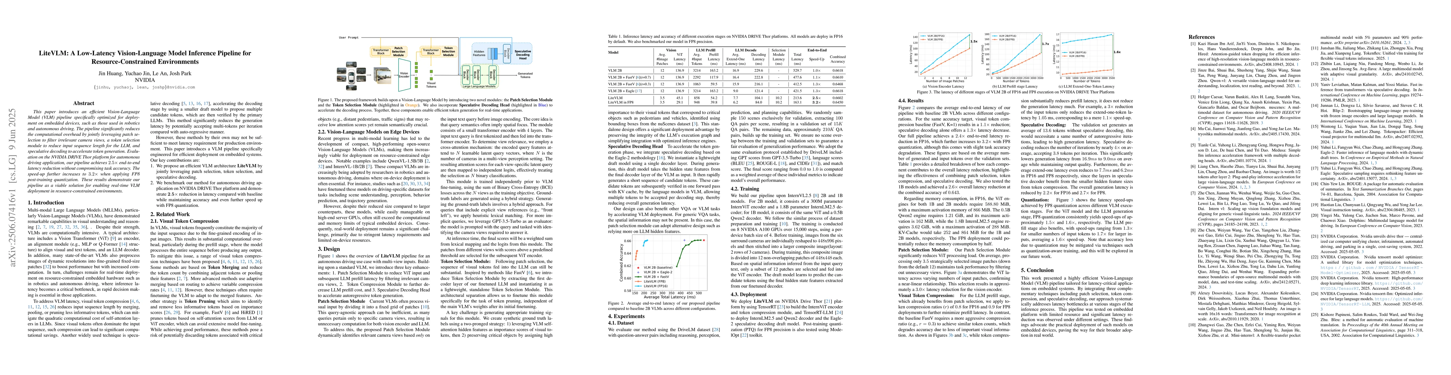 Thumbnail for LiteVLM: A Low-Latency Vision-Language Model Inference Pipeline for
  Resource-Constrained Environments