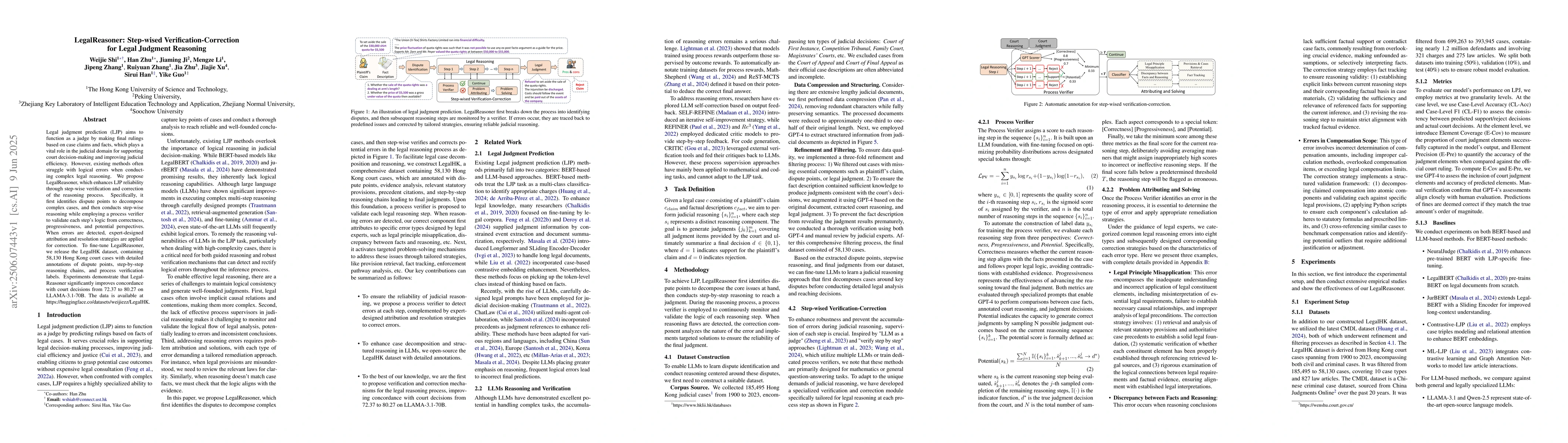 Thumbnail for LegalReasoner: Step-wised Verification-Correction for Legal Judgment
  Reasoning