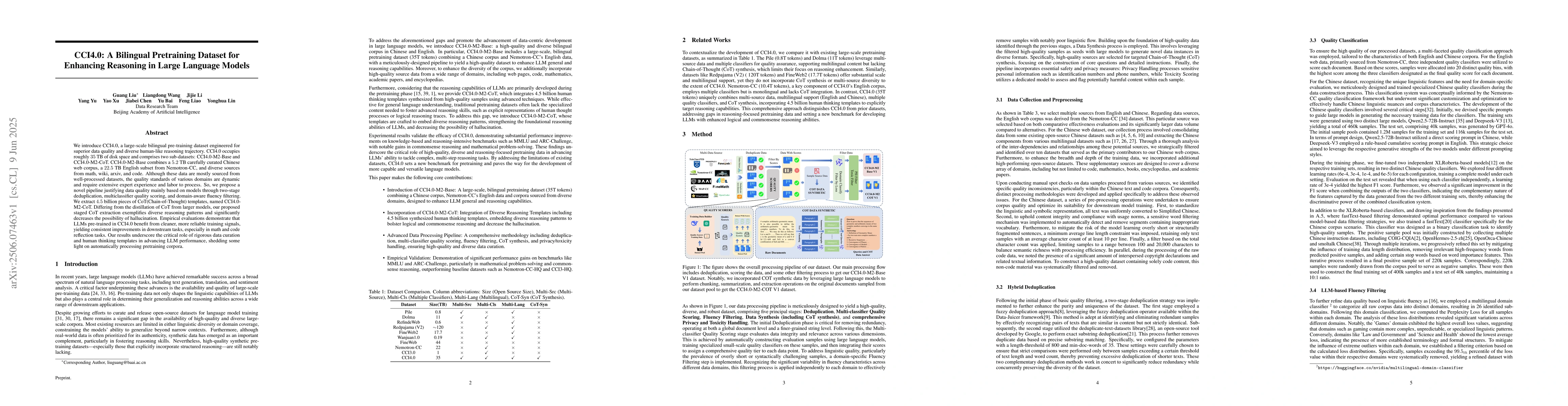 Thumbnail for CCI4.0: A Bilingual Pretraining Dataset for Enhancing Reasoning in Large
  Language Models
