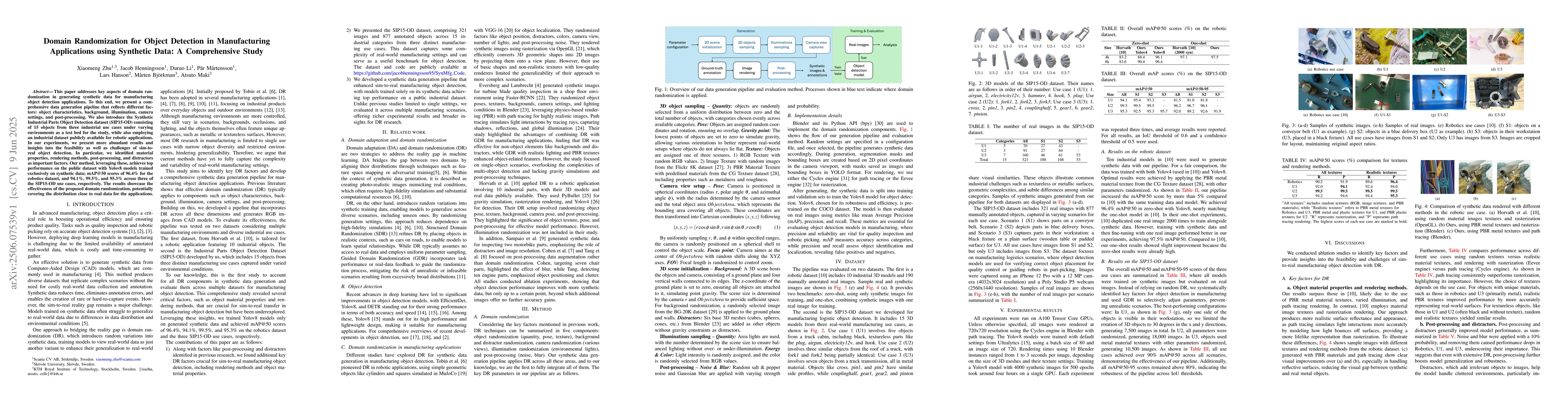 Thumbnail for Domain Randomization for Object Detection in Manufacturing Applications
  using Synthetic Data: A Comprehensive Study