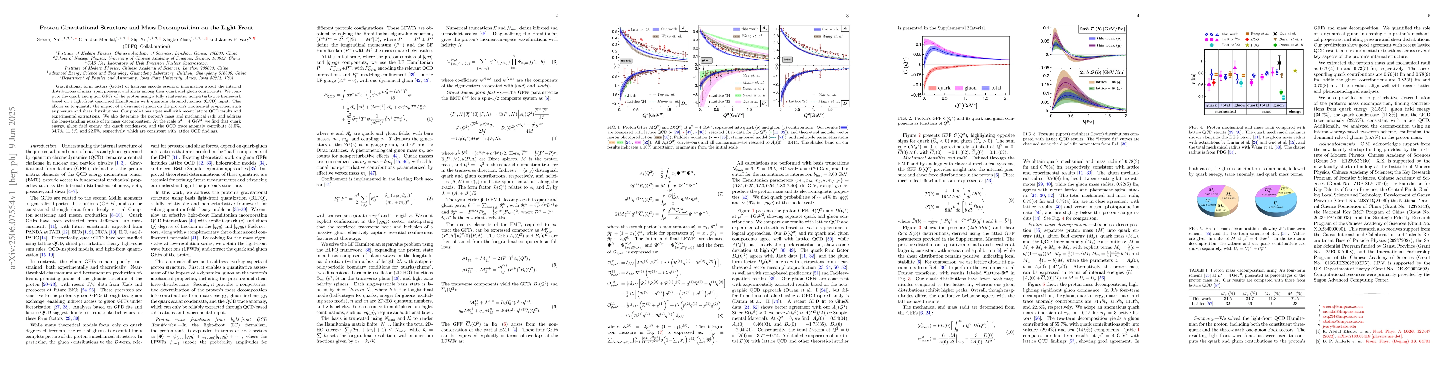 Thumbnail for Proton Gravitational Structure and Mass Decomposition on the Light Front