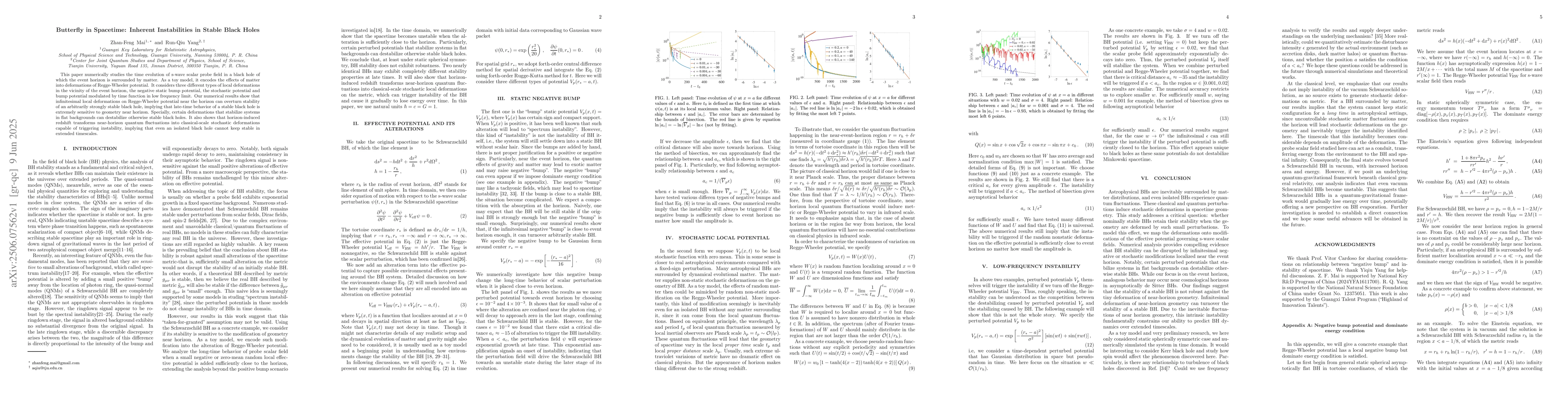 Thumbnail for Butterfly in Spacetime: Inherent Instabilities in Stable Black Holes