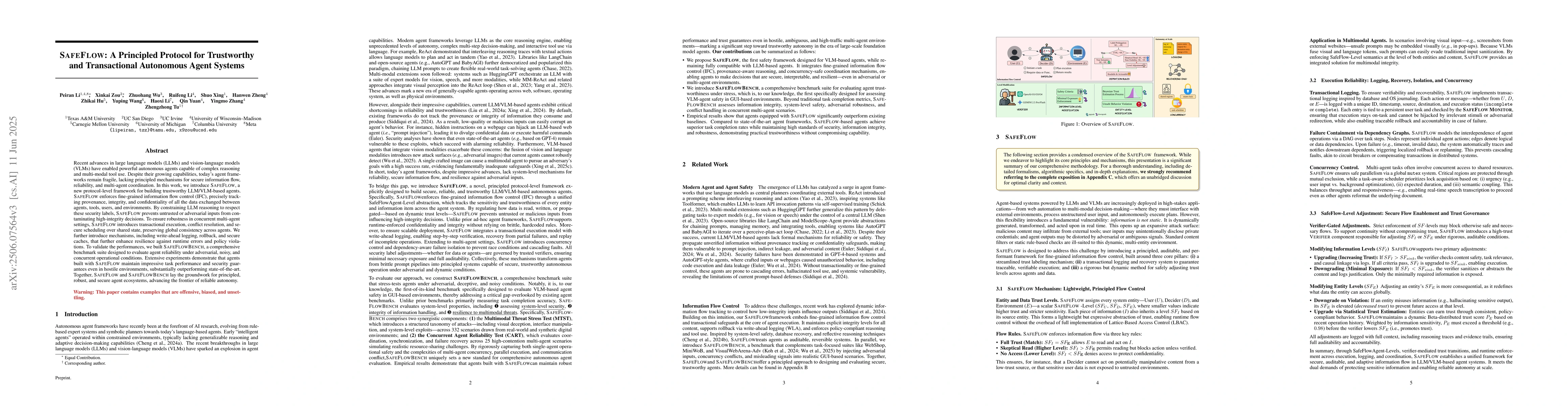 Thumbnail for SAFEFLOW: A Principled Protocol for Trustworthy and Transactional
  Autonomous Agent Systems