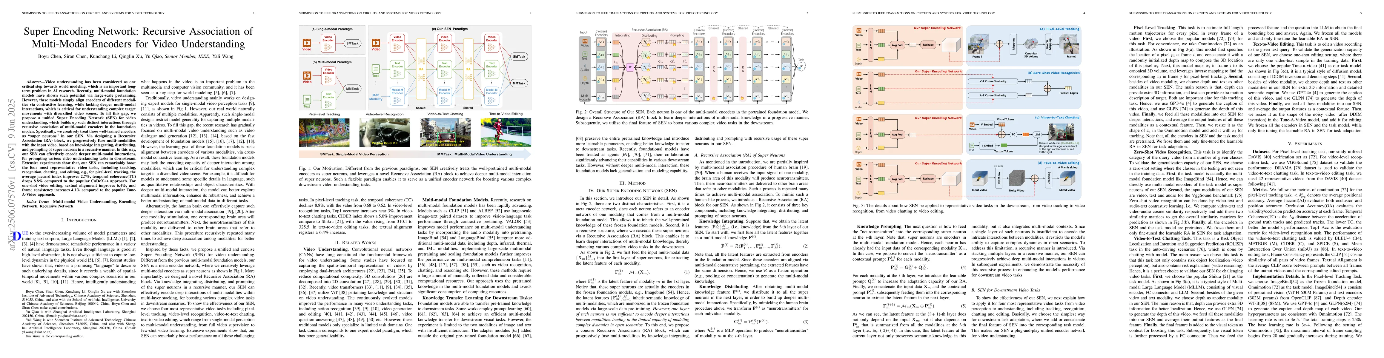 Thumbnail for Super Encoding Network: Recursive Association of Multi-Modal Encoders
  for Video Understanding