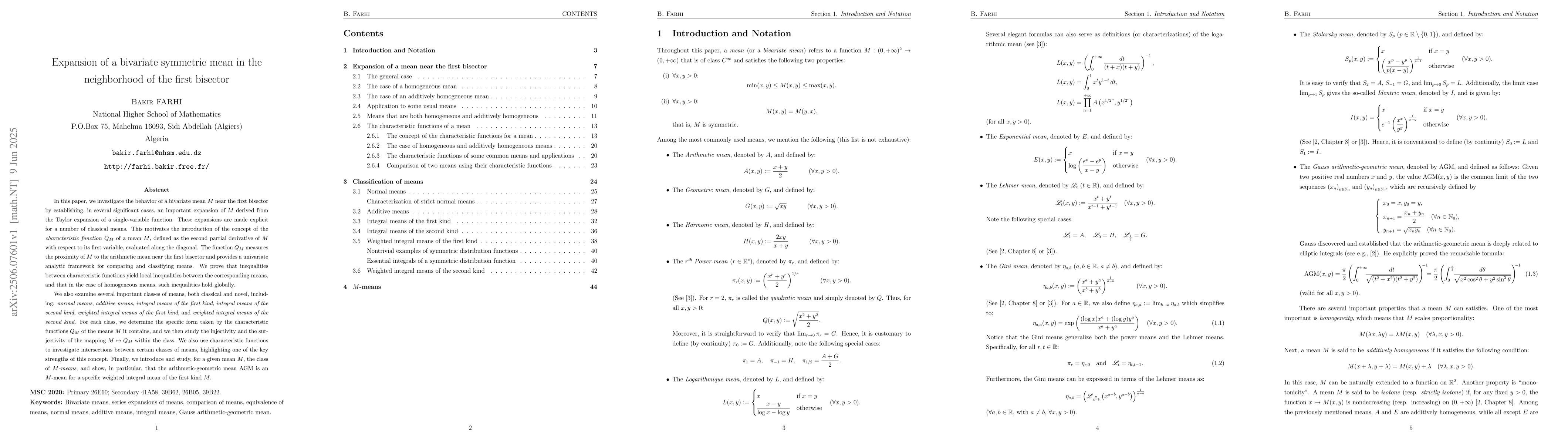 Thumbnail for Expansion of a bivariate symmetric mean in the neighborhood of the first
  bisector