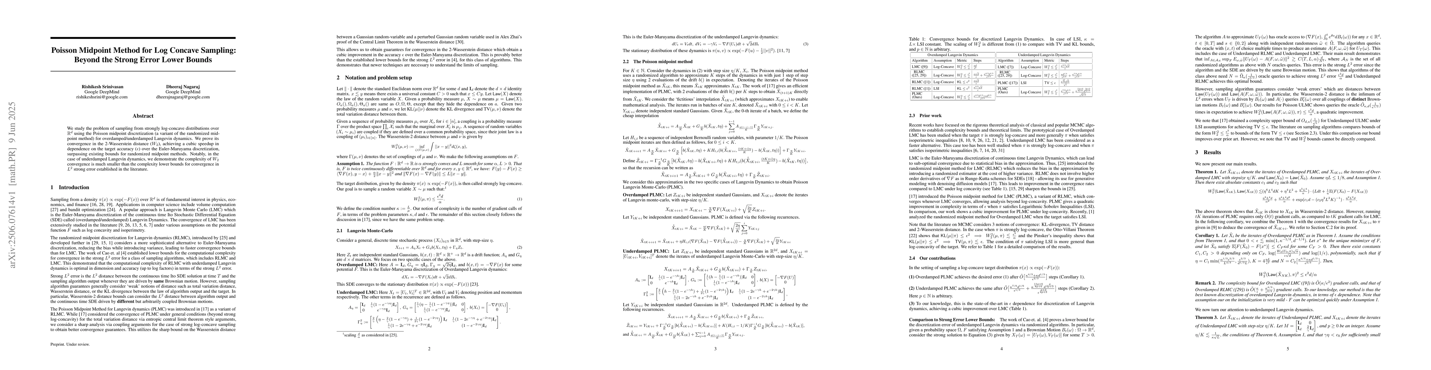 Thumbnail for Poisson Midpoint Method for Log Concave Sampling: Beyond the Strong
  Error Lower Bounds