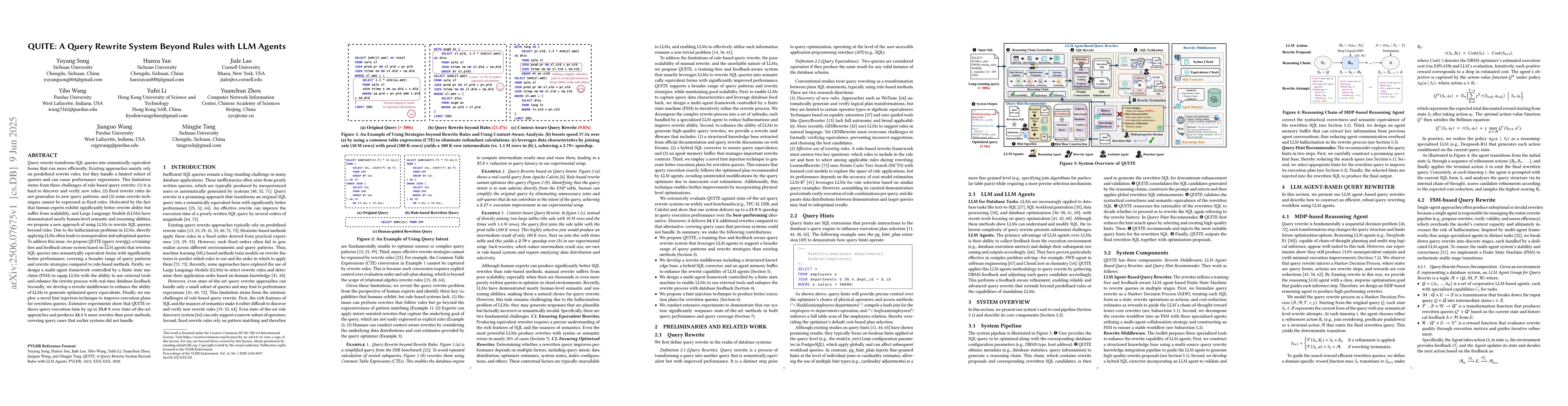 Thumbnail for QUITE: A Query Rewrite System Beyond Rules with LLM Agents