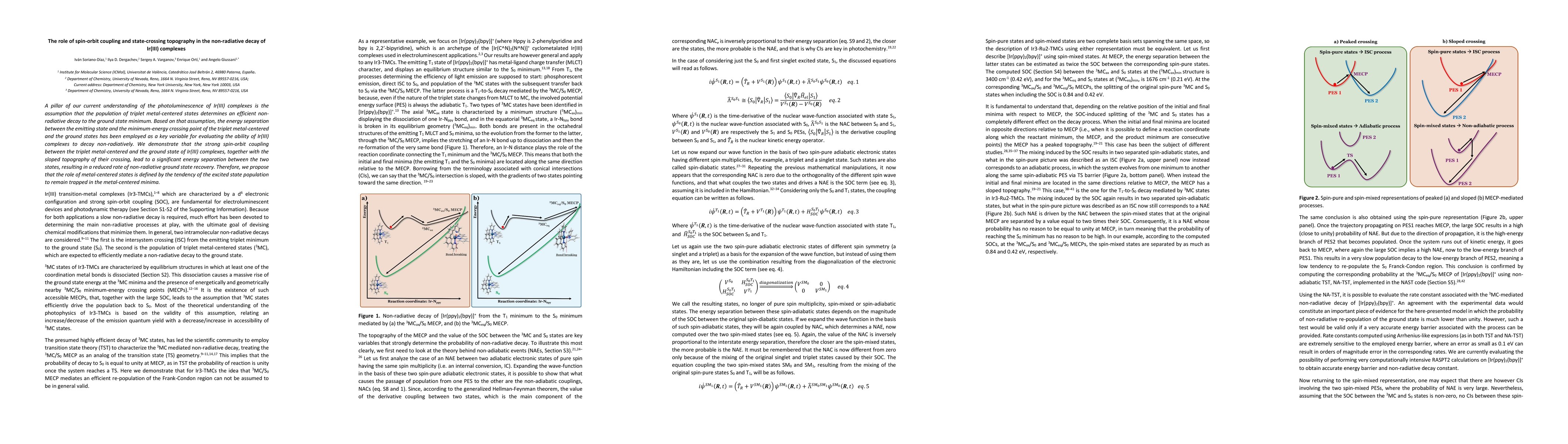 Thumbnail for The role of spin-orbit coupling and state-crossing topography in the
  non-radiative decay of Ir(III) complexes
