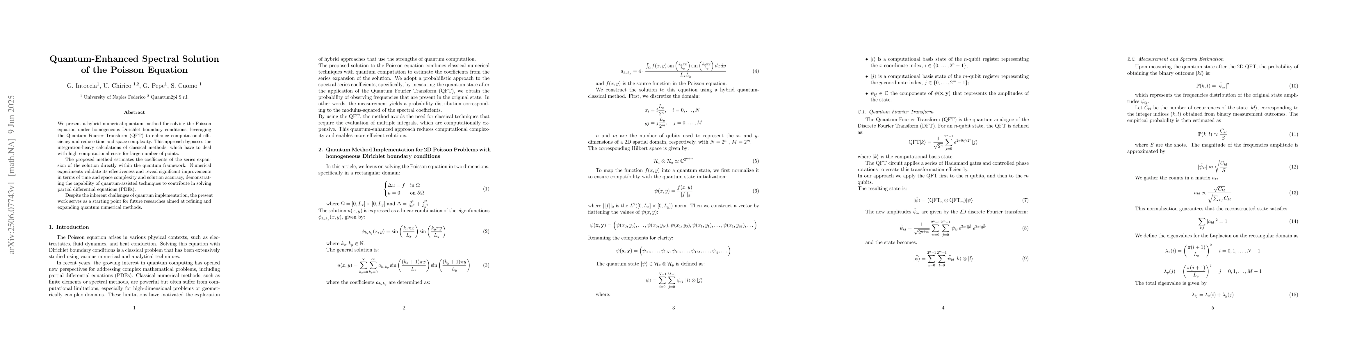 Thumbnail for Quantum-Enhanced Spectral Solution of the Poisson Equation