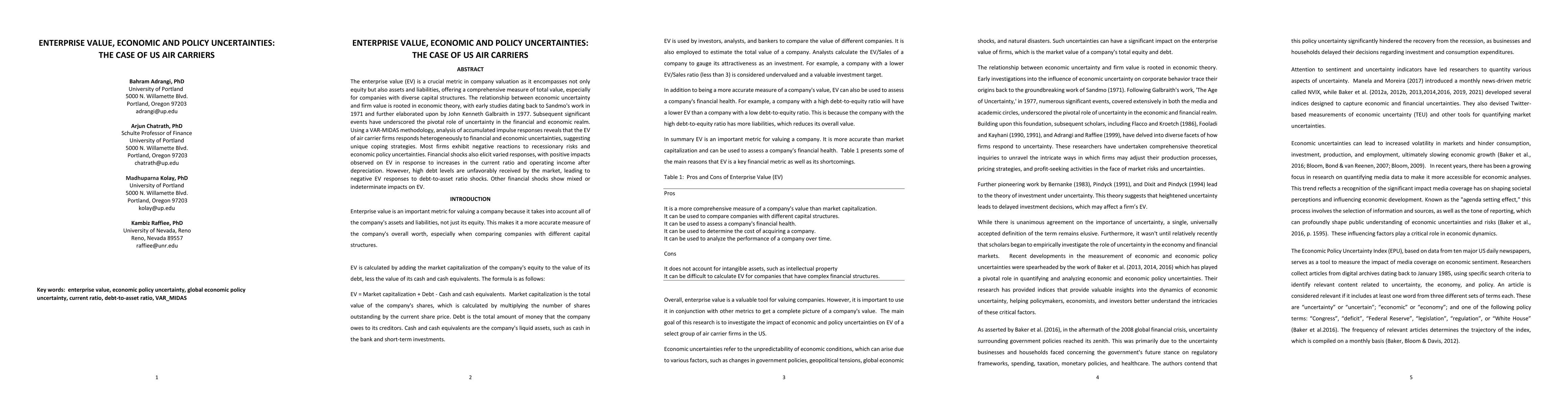 Thumbnail for Enterprise value, economic and policy uncertainties: the case of US air
  carriers