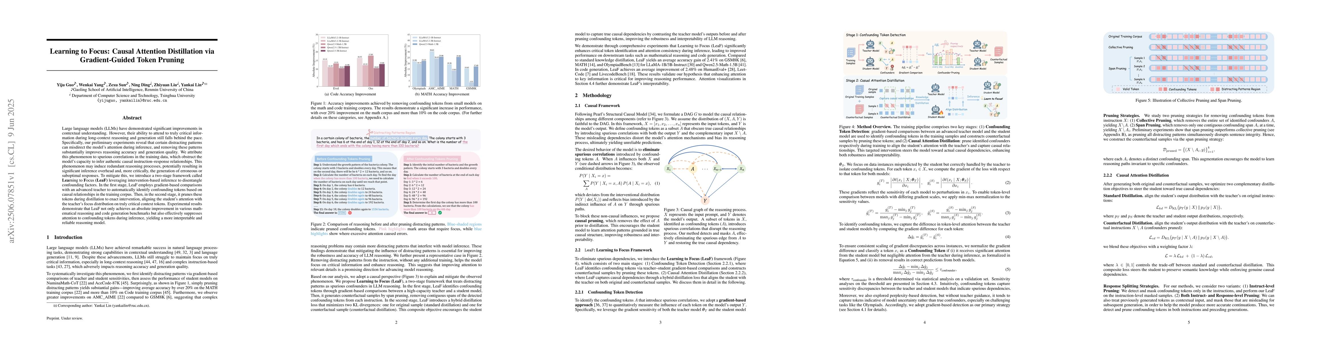 Thumbnail for Learning to Focus: Causal Attention Distillation via Gradient-Guided
  Token Pruning