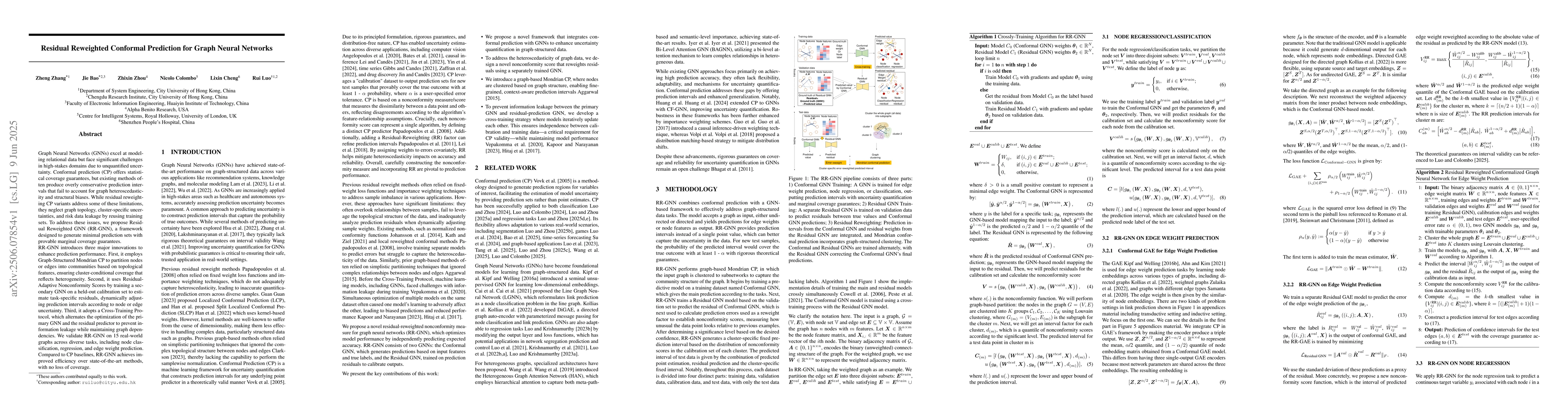 Thumbnail for Residual Reweighted Conformal Prediction for Graph Neural Networks