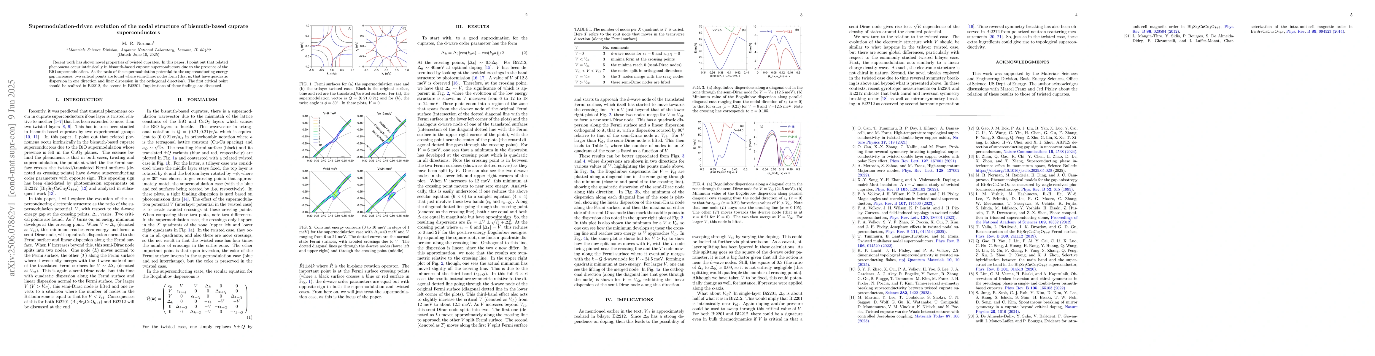 Thumbnail for Supermodulation-driven evolution of the nodal structure of bismuth-based
  cuprate superconductors