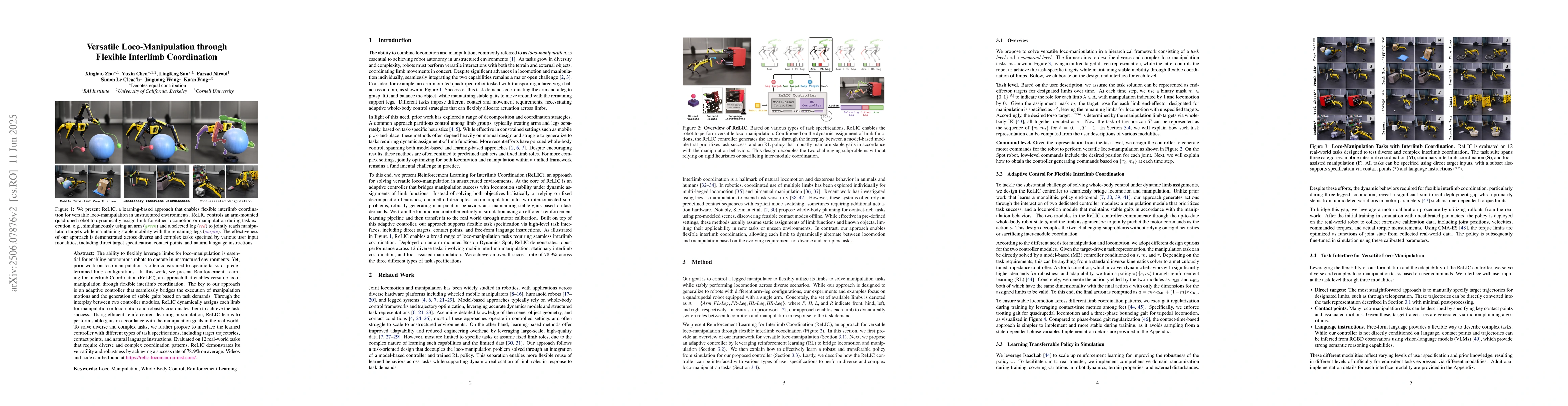 Thumbnail for Versatile Loco-Manipulation through Flexible Interlimb Coordination