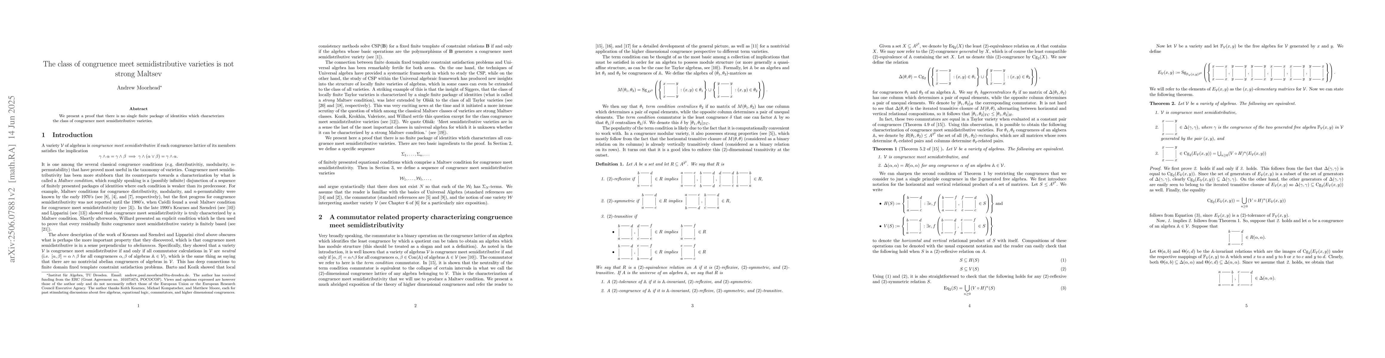 Thumbnail for The class of congruence meet semidistributive varieties is not strong
  Maltsev