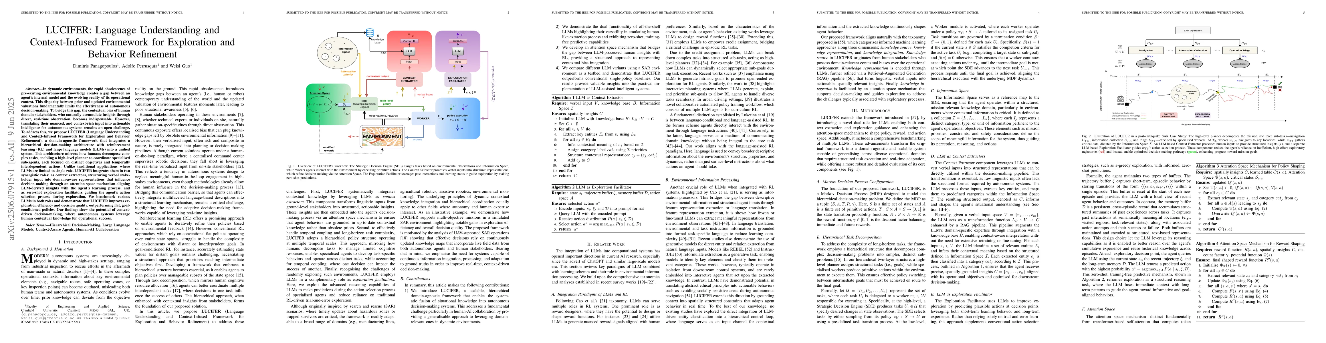 Thumbnail for LUCIFER: Language Understanding and Context-Infused Framework for
  Exploration and Behavior Refinement