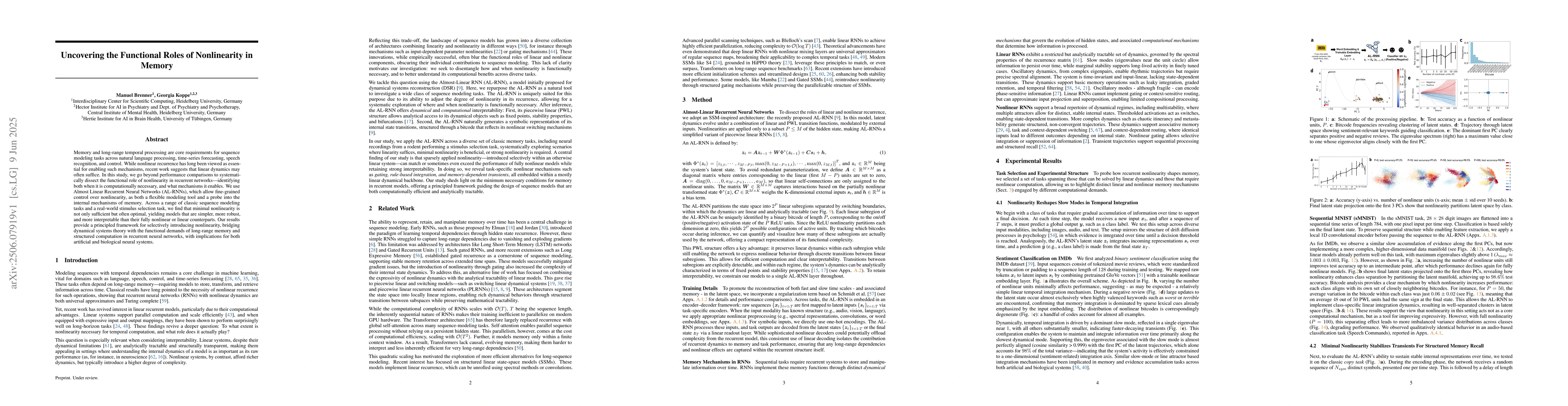 Thumbnail for Uncovering the Functional Roles of Nonlinearity in Memory