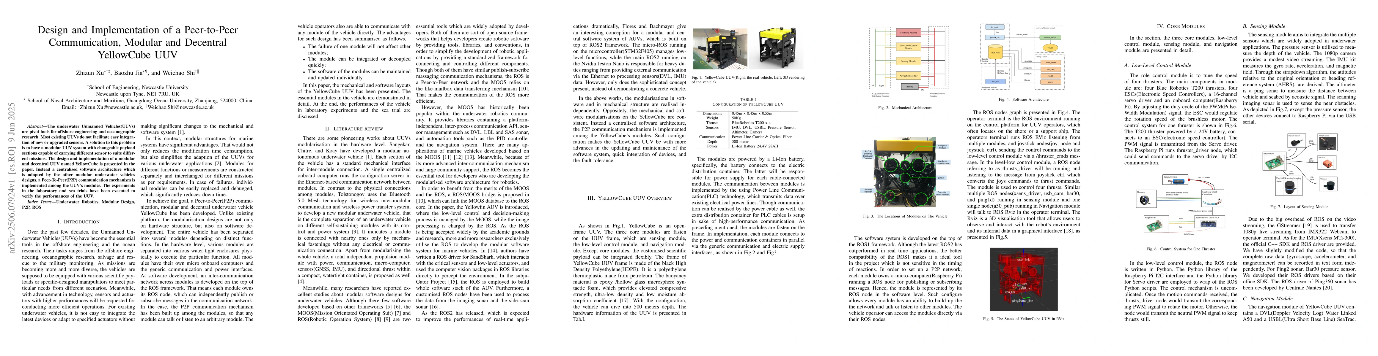 Thumbnail for Design and Implementation of a Peer-to-Peer Communication, Modular and
  Decentral YellowCube UUV