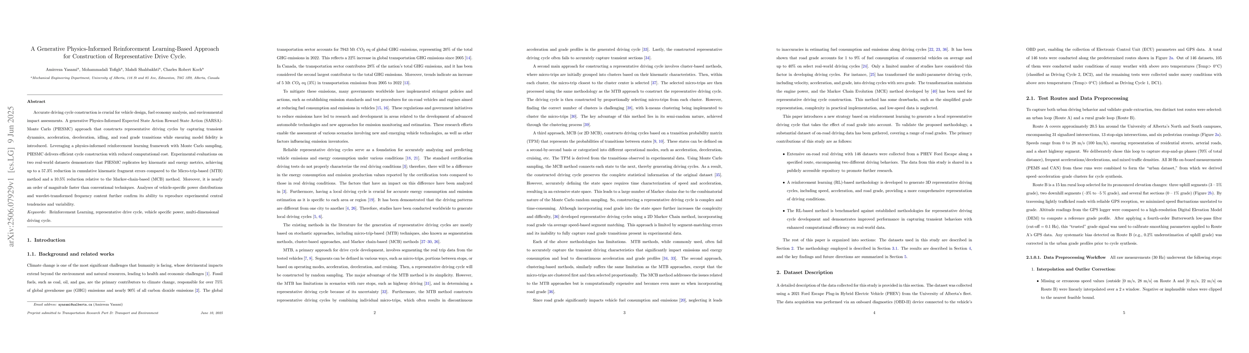 Thumbnail for A Generative Physics-Informed Reinforcement Learning-Based Approach for
  Construction of Representative Drive Cycle