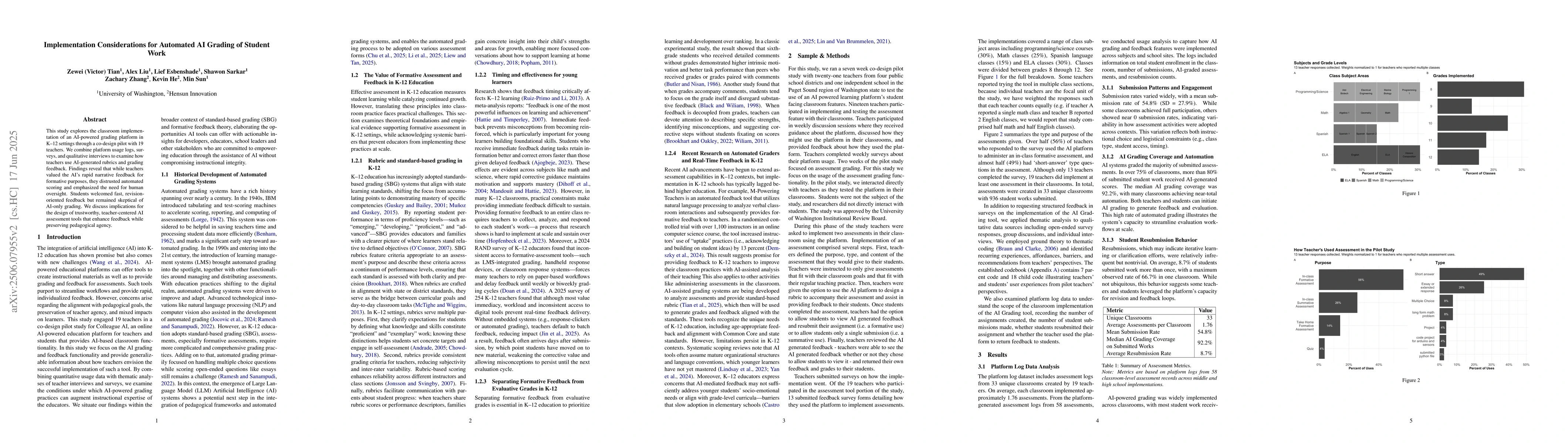 Thumbnail for Implementation Considerations for Automated AI Grading of Student Work