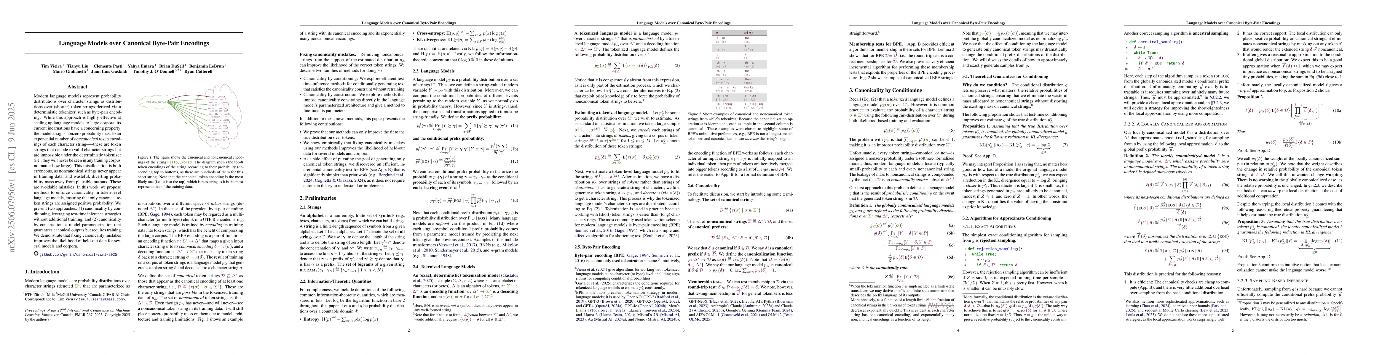 Thumbnail for Language Models over Canonical Byte-Pair Encodings