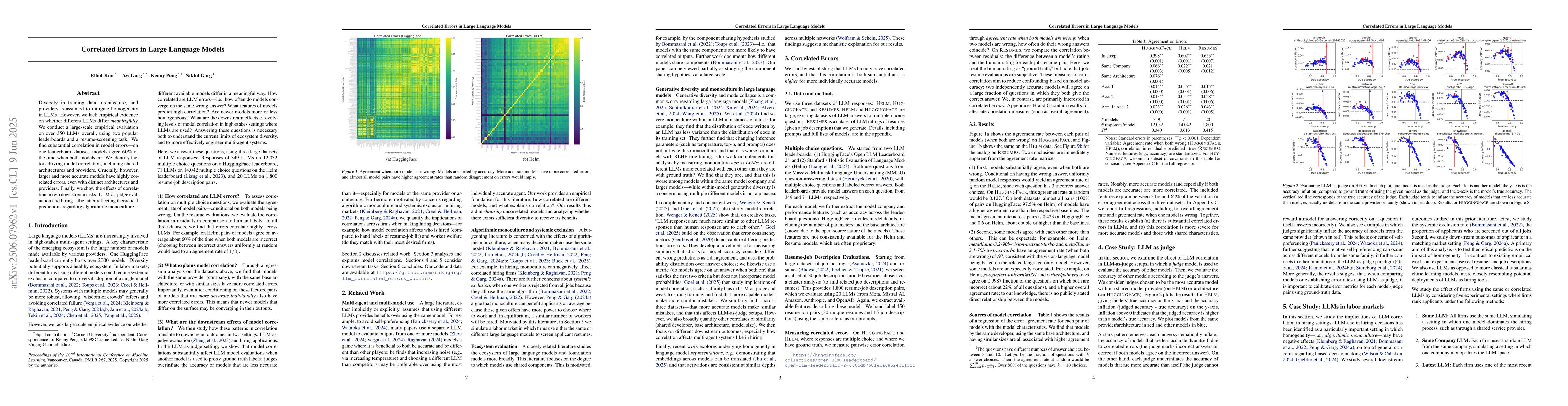 Thumbnail for Correlated Errors in Large Language Models