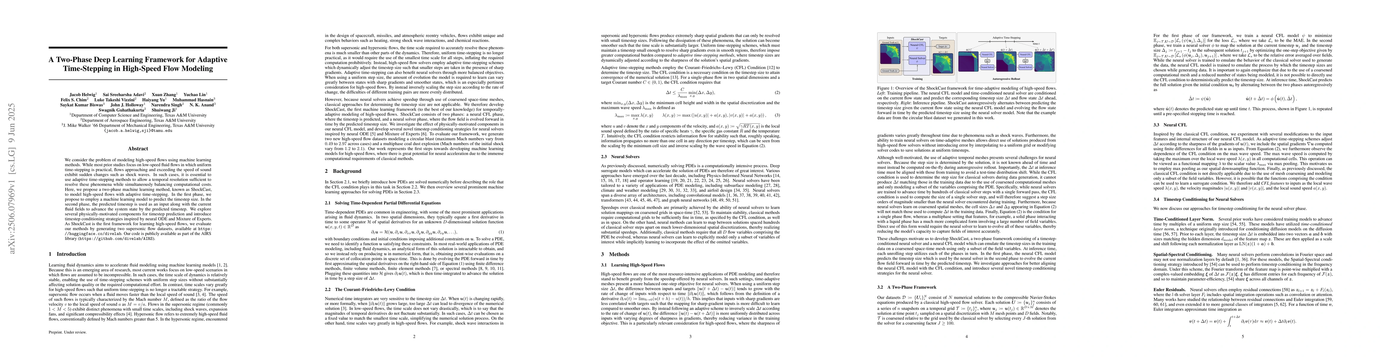 Thumbnail for A Two-Phase Deep Learning Framework for Adaptive Time-Stepping in
  High-Speed Flow Modeling