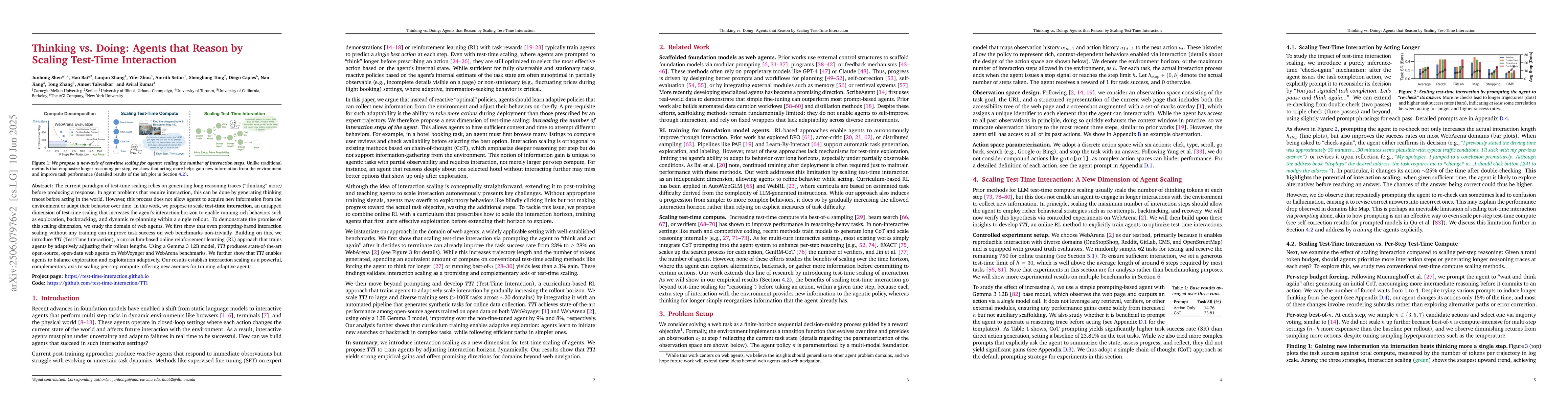 Thumbnail for Thinking vs. Doing: Agents that Reason by Scaling Test-Time Interaction