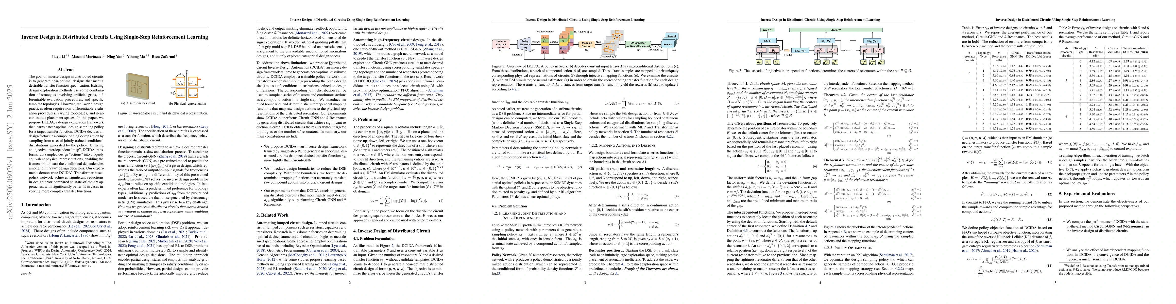 Thumbnail for Inverse Design in Distributed Circuits Using Single-Step Reinforcement
  Learning