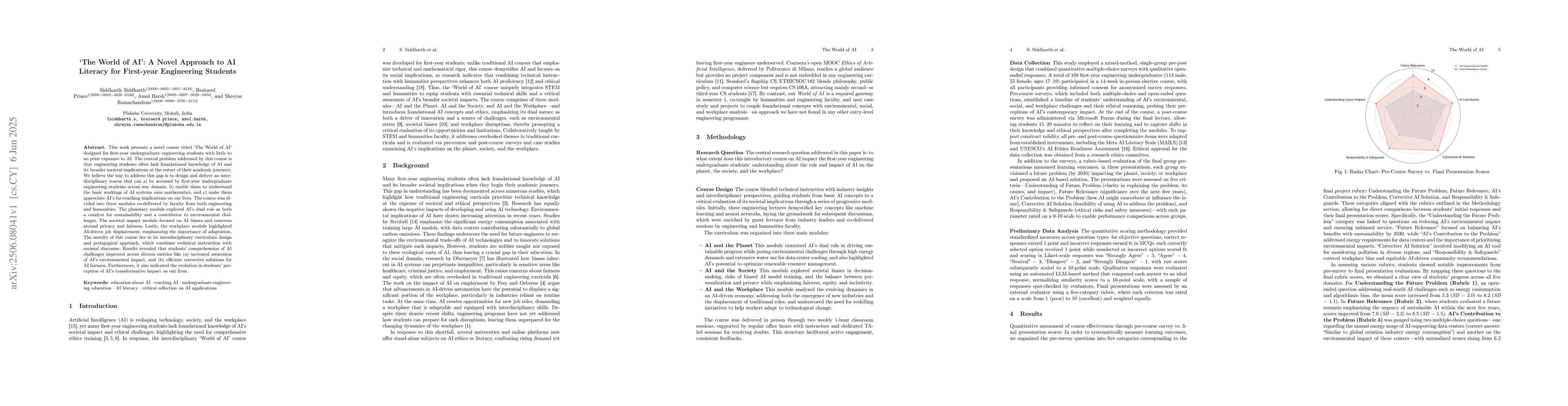 Thumbnail for The World of AI: A Novel Approach to AI Literacy for First-year
  Engineering Students