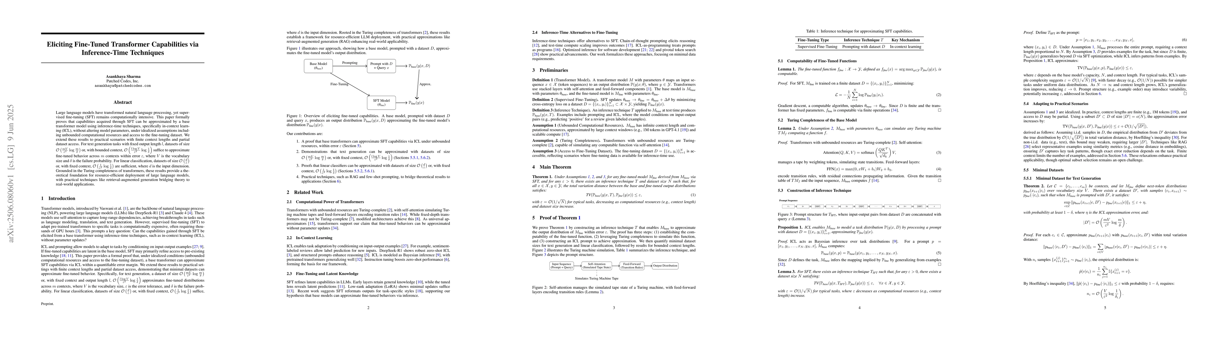 Thumbnail for Eliciting Fine-Tuned Transformer Capabilities via Inference-Time
  Techniques