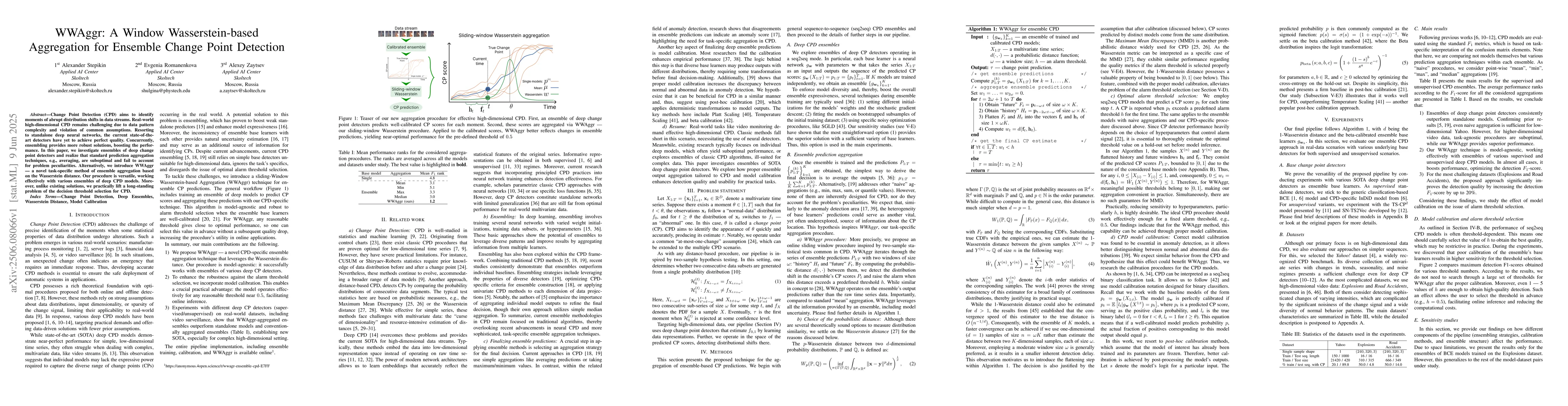 Thumbnail for WWAggr: A Window Wasserstein-based Aggregation for Ensemble Change Point
  Detection