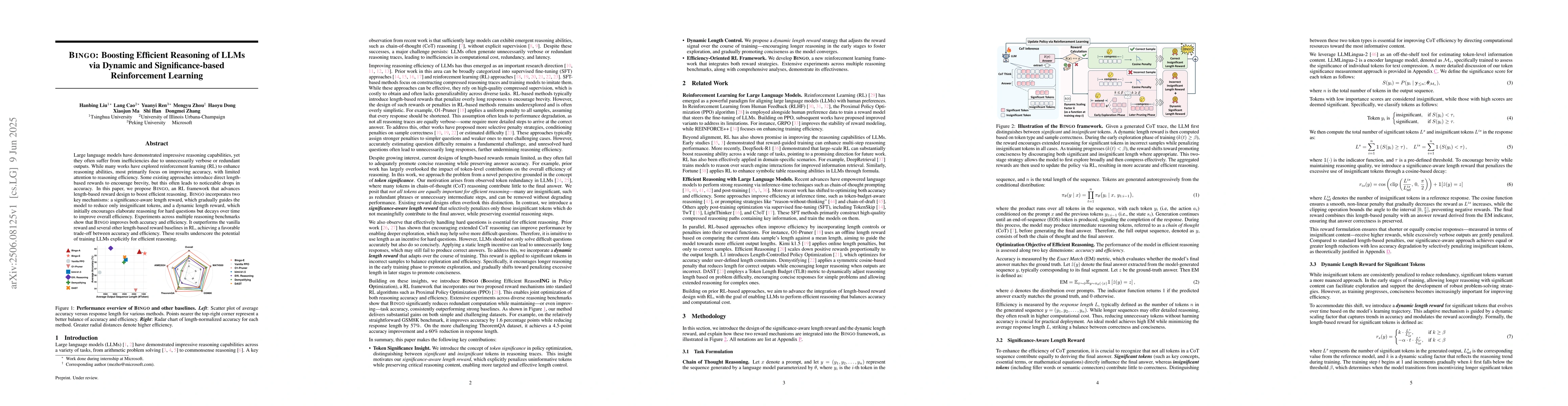 Thumbnail for Bingo: Boosting Efficient Reasoning of LLMs via Dynamic and
  Significance-based Reinforcement Learning