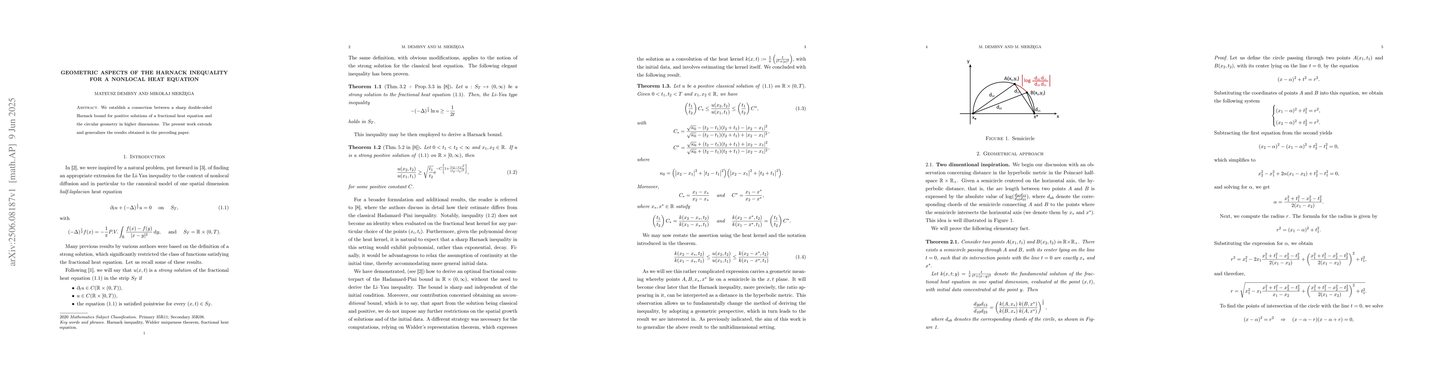 Thumbnail for Geometric aspects of the Harnack Inequality for a nonlocal heat equation