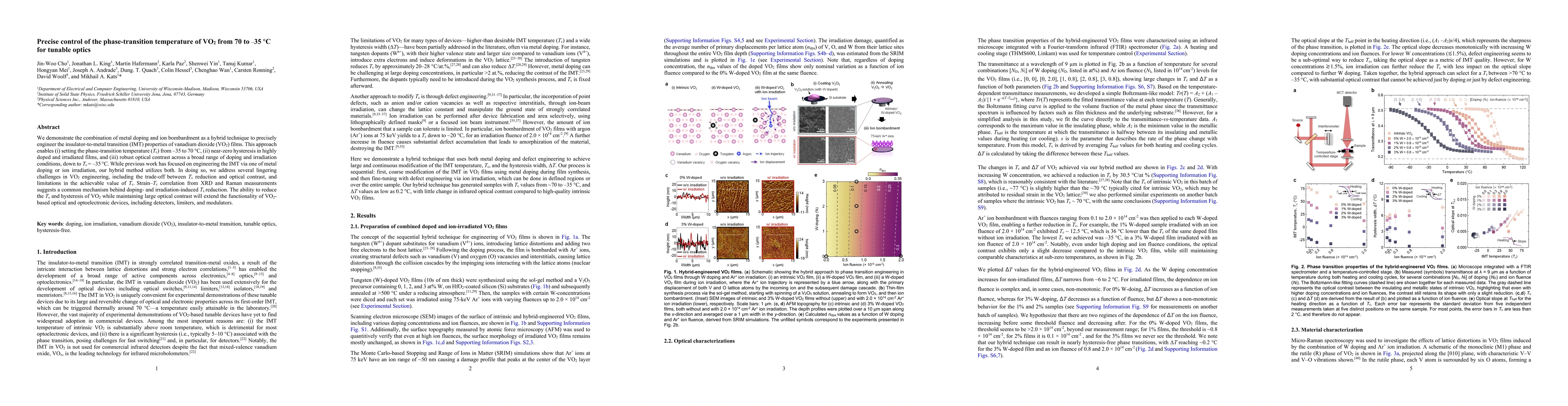 Thumbnail for Precise control of the phase-transition temperature of VO2 from 70 to
  -35 °C for tunable optics