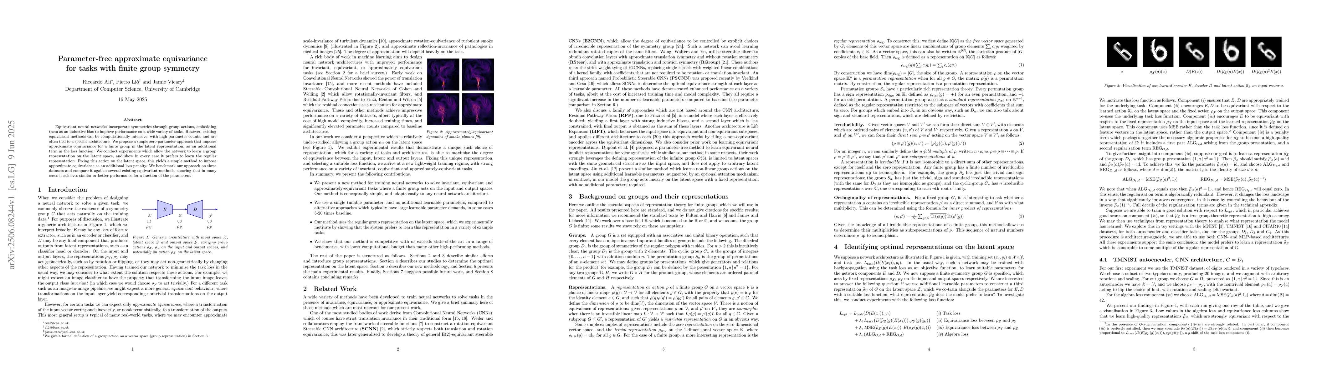 Thumbnail for Parameter-free approximate equivariance for tasks with finite group
  symmetry