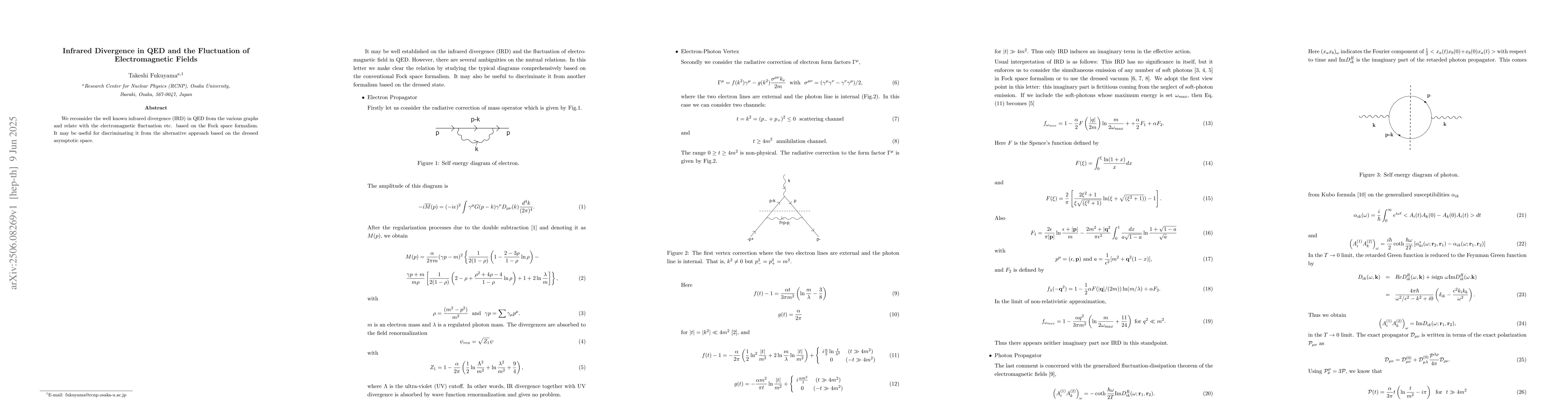 Thumbnail for Infrared Divergence in QED and the Fluctuation of Electromagnetic Fields