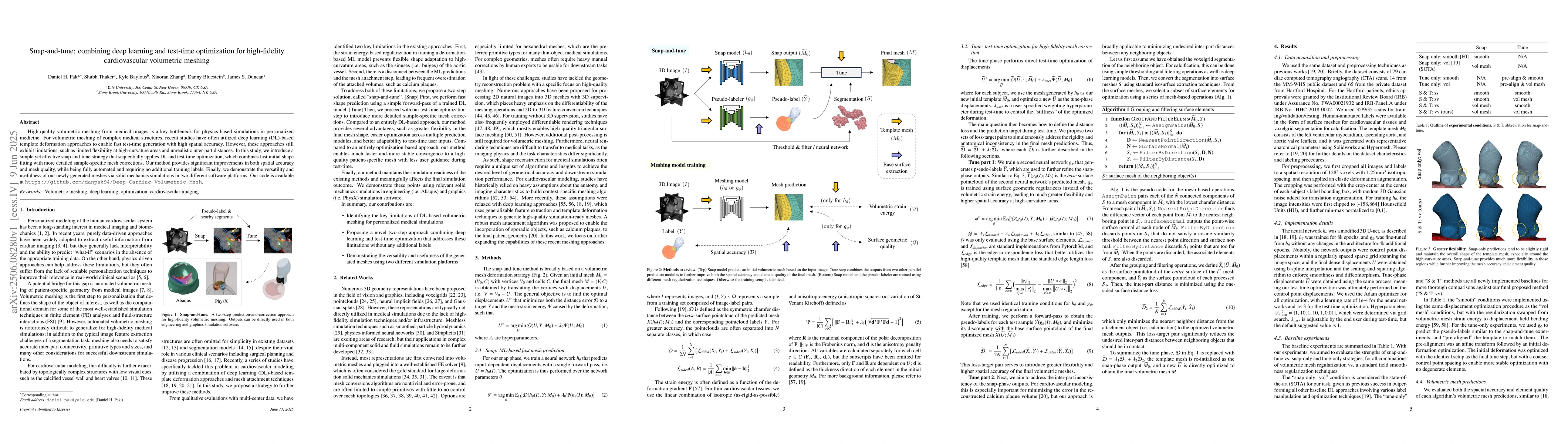 Thumbnail for Snap-and-tune: combining deep learning and test-time optimization for
  high-fidelity cardiovascular volumetric meshing