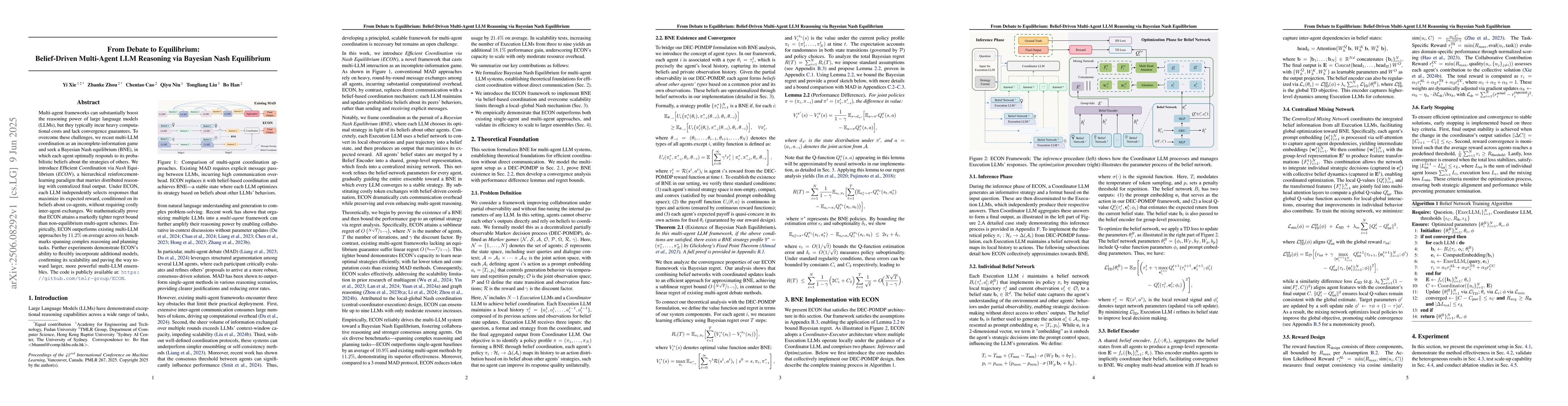 Thumbnail for From Debate to Equilibrium: Belief-Driven Multi-Agent LLM Reasoning via
  Bayesian Nash Equilibrium