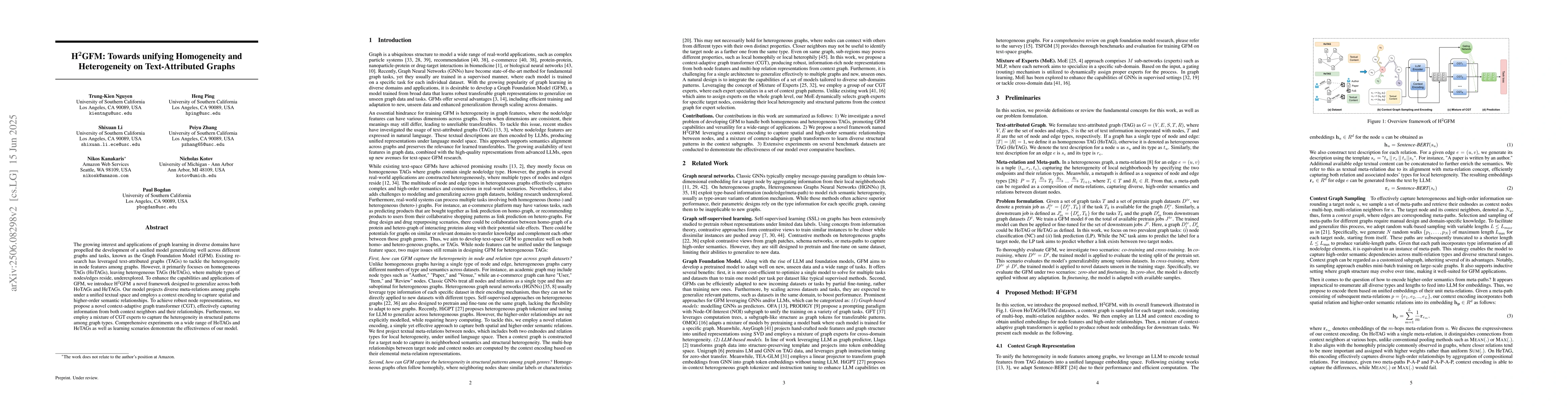 Thumbnail for H$^2$GFM: Towards unifying Homogeneity and Heterogeneity on
  Text-Attributed Graphs
