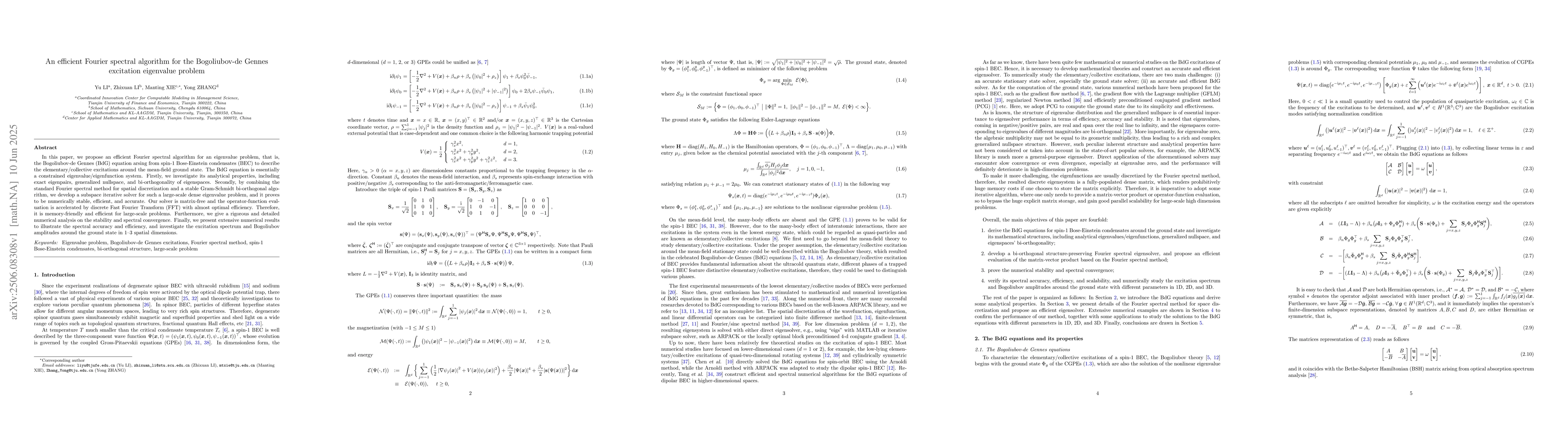 Thumbnail for An efficient Fourier spectral algorithm for the Bogoliubov-de Gennes
  excitation eigenvalue problem