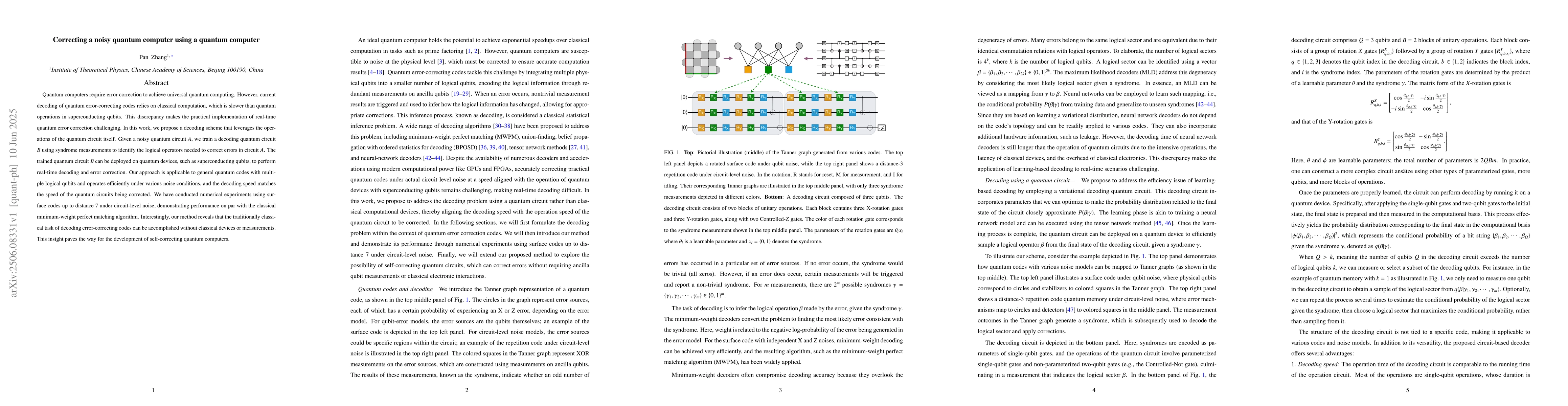 Thumbnail for Correcting a noisy quantum computer using a quantum computer